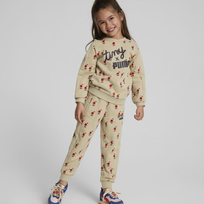 Puma Canada X Tiny Cottons Sweat Ras Du Cou Imprimé Pour Enfants Safari-aop