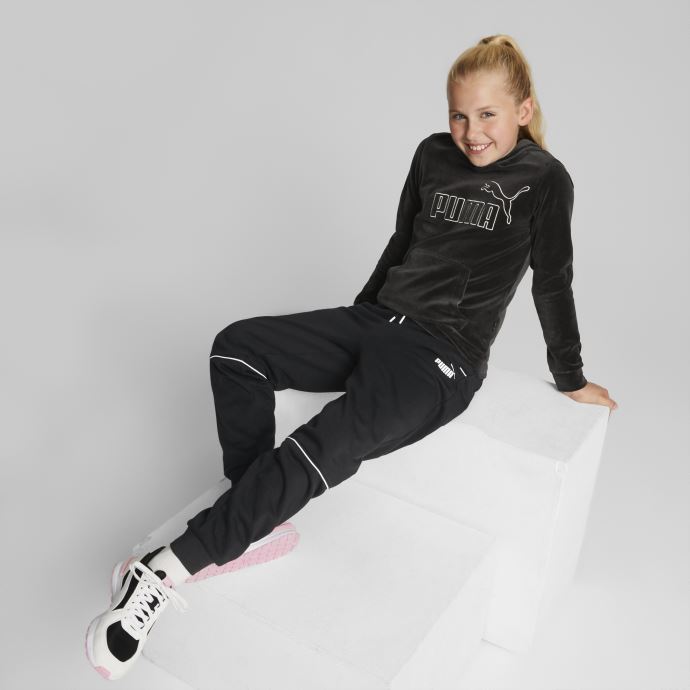 Puma Canada Essentials+ Sweat à Capuche En Velours Noir Pour Jeune
