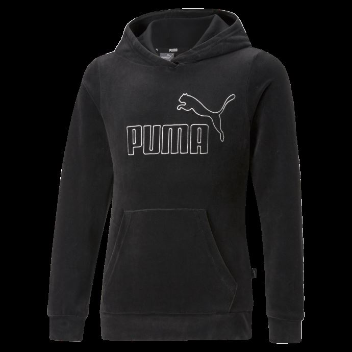 Puma Canada Essentials+ Sweat à Capuche En Velours Noir Pour Jeune
