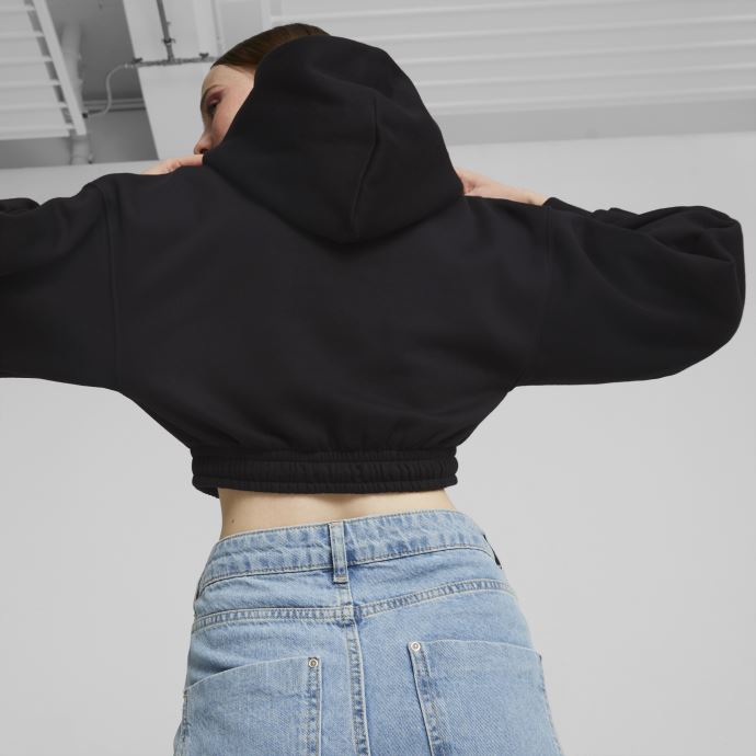 Puma Canada Sweat à Capuche Court Classique Noir Femme