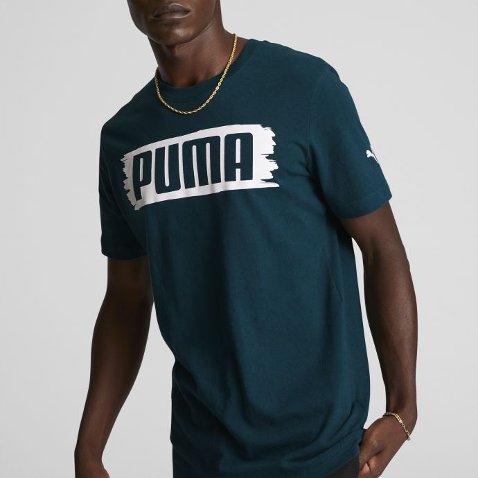 Coup De Pinceau T-shirt à Logo Pour Hommes Puma Canada Bleu Marine