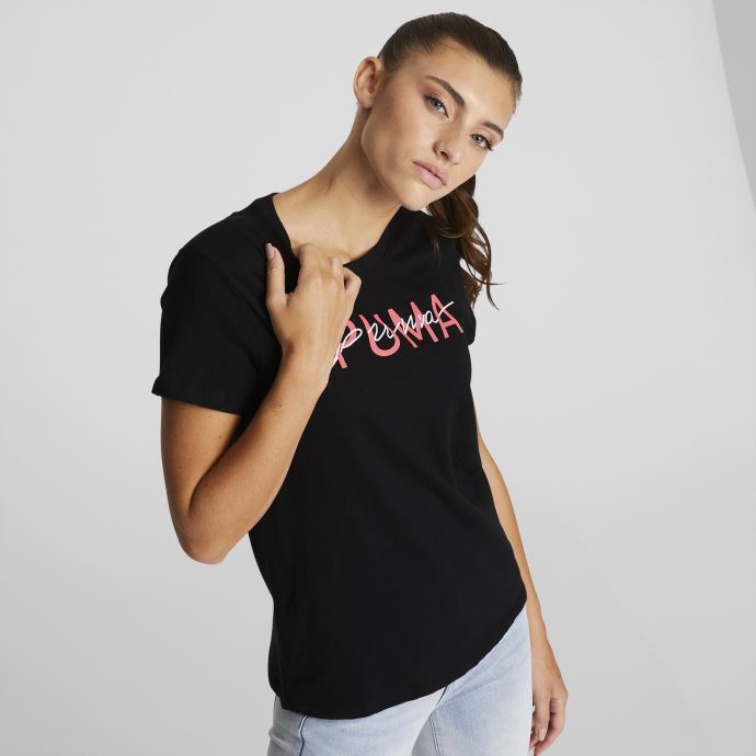 T-shirt Logo Double Up Femme Noir Puma Canada