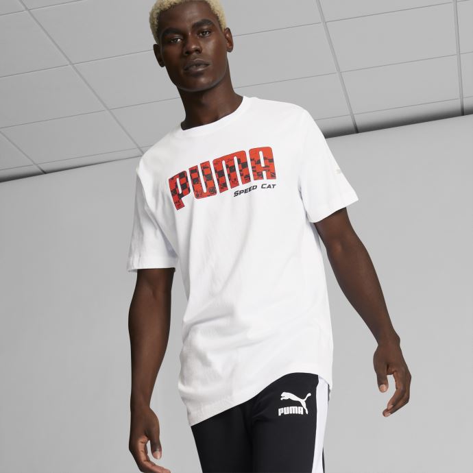 T-shirt Speed Cat Checkered Flag Pour Homme Blanc Puma Canada