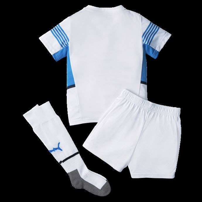 Puma Canada Blanc-bleu Azur Mini-kit De Football Om Home Pour Jeunes
