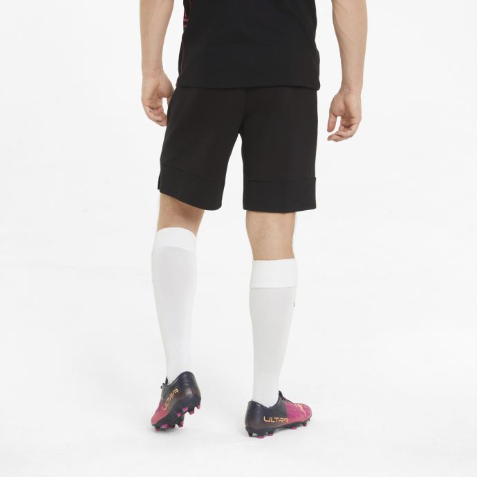 Puma Canada Homme City Casuals Coton Noir-betterave Violet Short De Survêtement De Football Pour Hommes