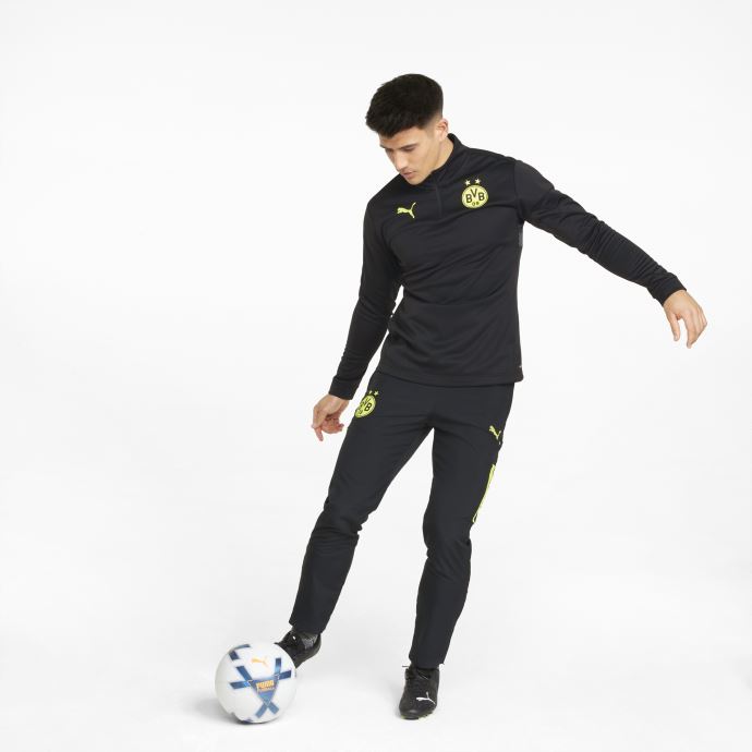Puma Canada Noir-safety Jaune Bvb Haut De Football à Fermeture éclair Pour Hommes
