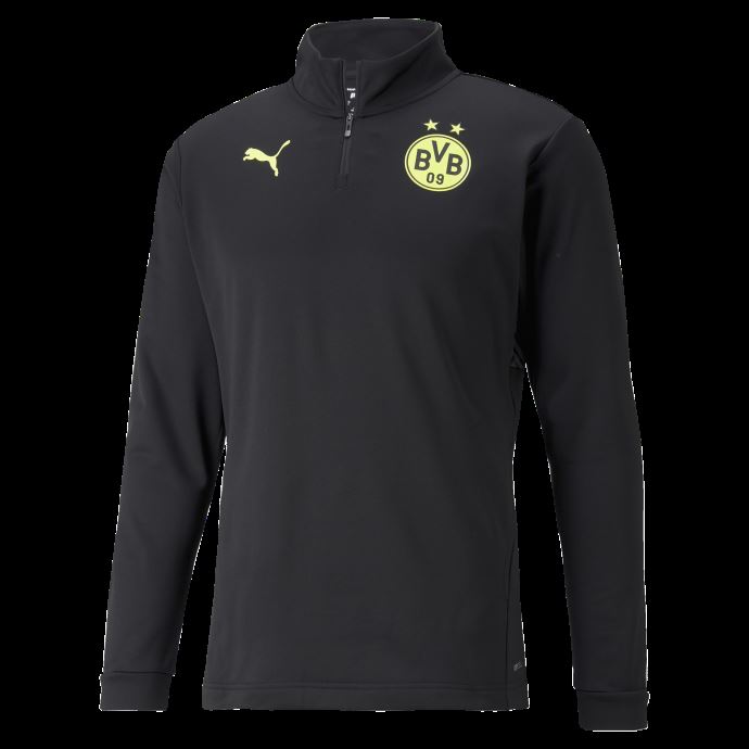 Puma Canada Noir-safety Jaune Bvb Haut De Football à Fermeture éclair Pour Hommes
