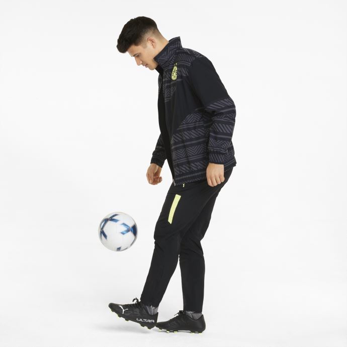 Veste De Football D'avant-match Bvb Puma Canada Noir-safety Jaune Pour Homme
