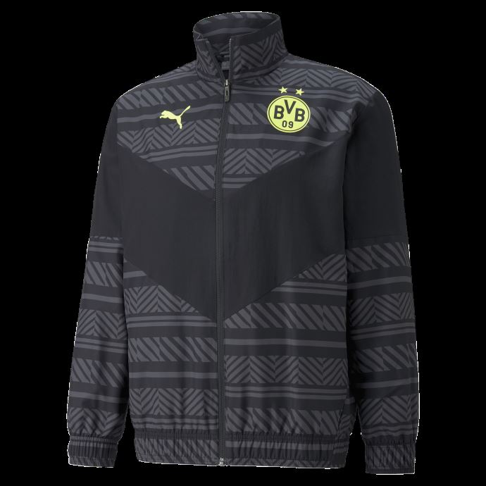 Veste De Football D'avant-match Bvb Puma Canada Noir-safety Jaune Pour Homme
