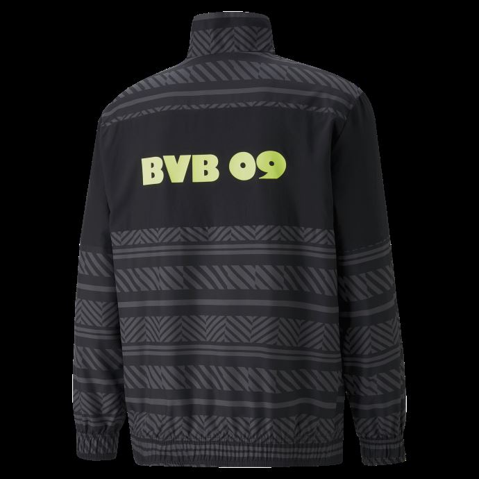 Veste De Football D'avant-match Bvb Puma Canada Noir-safety Jaune Pour Homme
