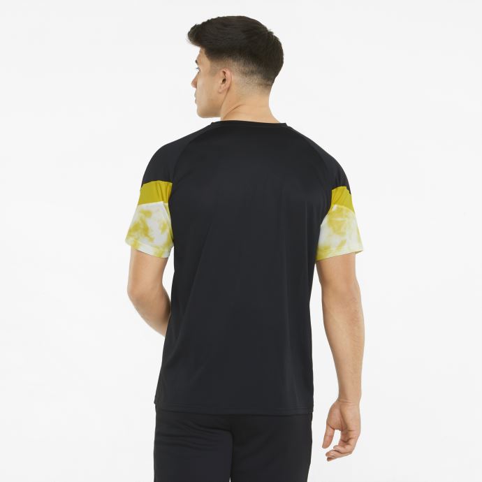 Puma Canada Bvb Iconique Mcs T-shirt De Football Pour Hommes Noir-cyber Jaune