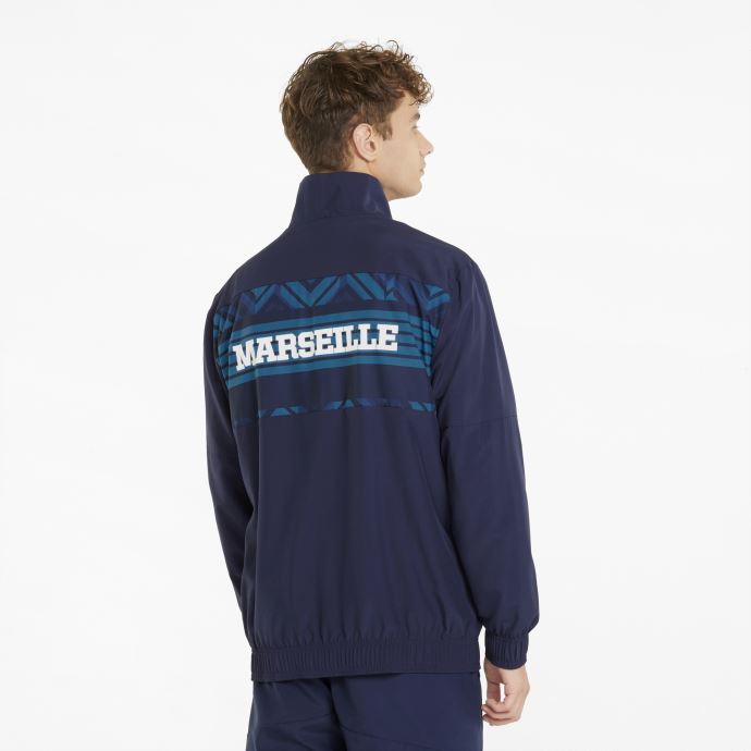 Om Prematch Men's Football Jacket Puma Canada Peacoat-white