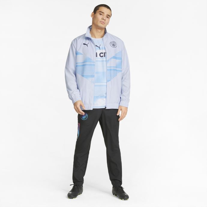 Puma Canada Man City Prematch Veste De Football Pour Hommes Heather-peacoat
