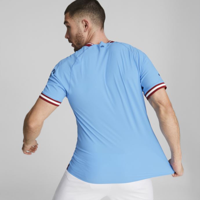 Puma Canada Team Bleu Clair-rouge Intense Manchester City F.c. Domicile 22-23 Maillot Authentique Hommes
