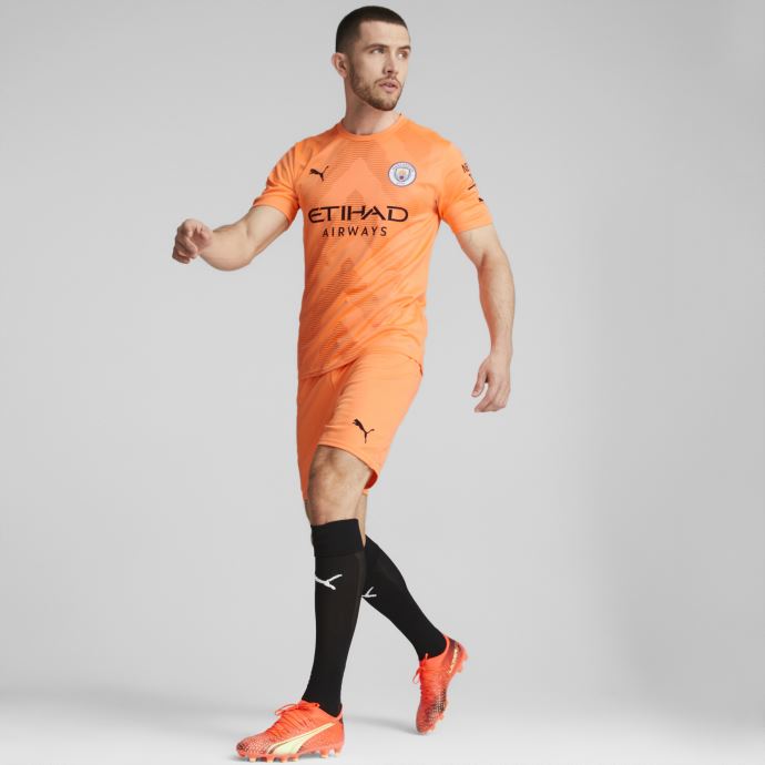 Puma Canada Neon Citrus Manchester City F.c. Gardien De But De Football à Manches Courtes Réplique Maillot Hommes

