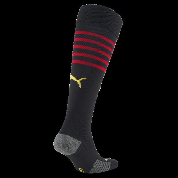 Manchester City F.c. Hooped Replica Chaussettes Hommes Puma Canada Noir-tango Rouge
