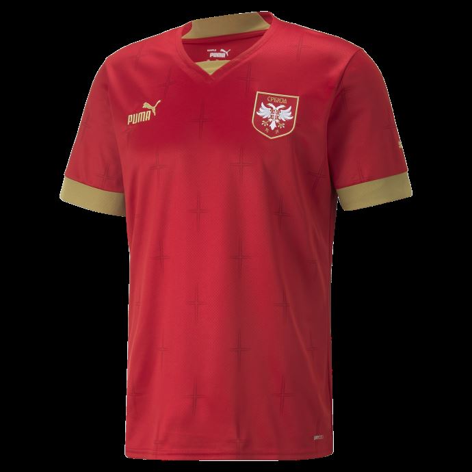 Piment-victoire Or Puma Canada Serbie Domicile 22-23 Réplique Maillot Hommes
