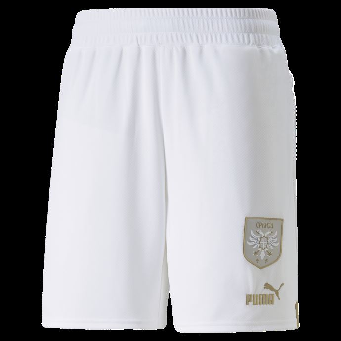 Blanc-victoire Or Puma Canada Serbie 22-23 Réplique Short Hommes
