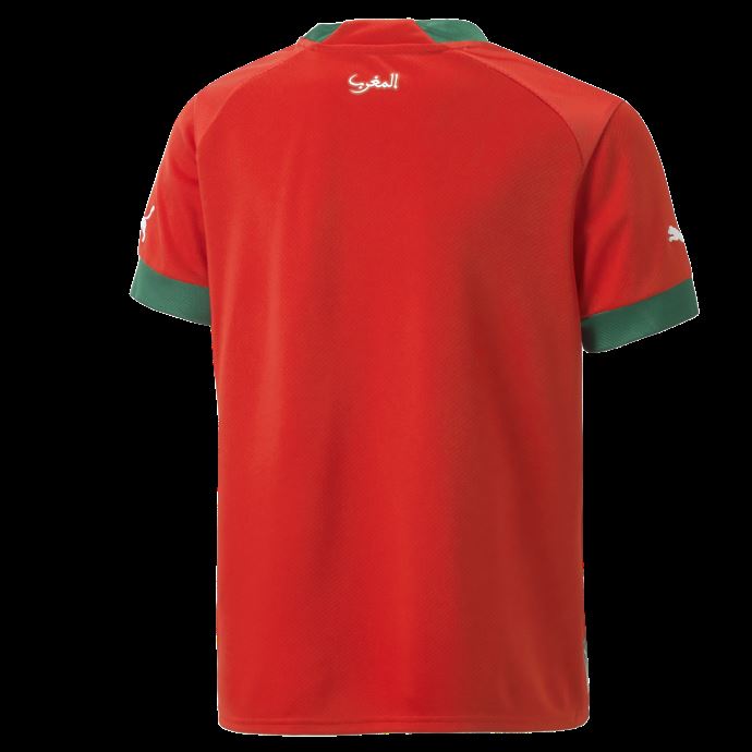 Puma Canada Maroc Home 22-23 Replica Maillot Jeunesse Rouge-power Vert