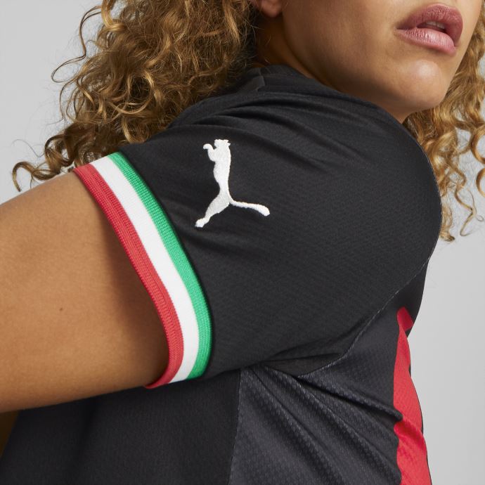Puma Canada A.c. Maillot Réplique Milan Home 22-23 Femme Noir-rouge Tango