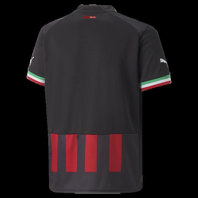 Puma Canada A.c. Noir-tango Rouge Maillot Milan Domicile 22-23 Réplique Jeunesse