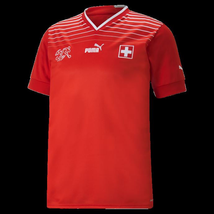 Maillot Puma Canada Suisse Domicile 22-23 Rouge-blanc Réplique Hommes
