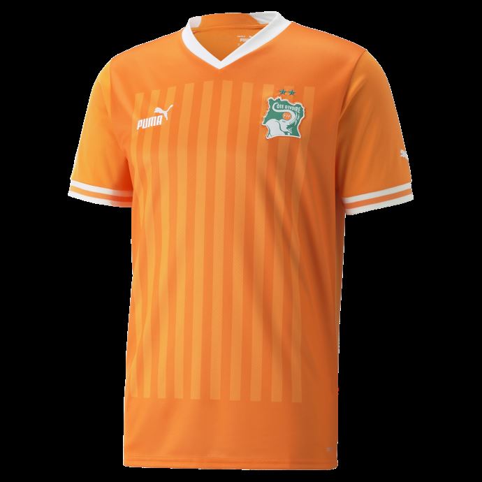 Maillot Réplique Puma Canada Ivory Coast Home '22-'23 Pour Hommes Orange Vif-blanc
