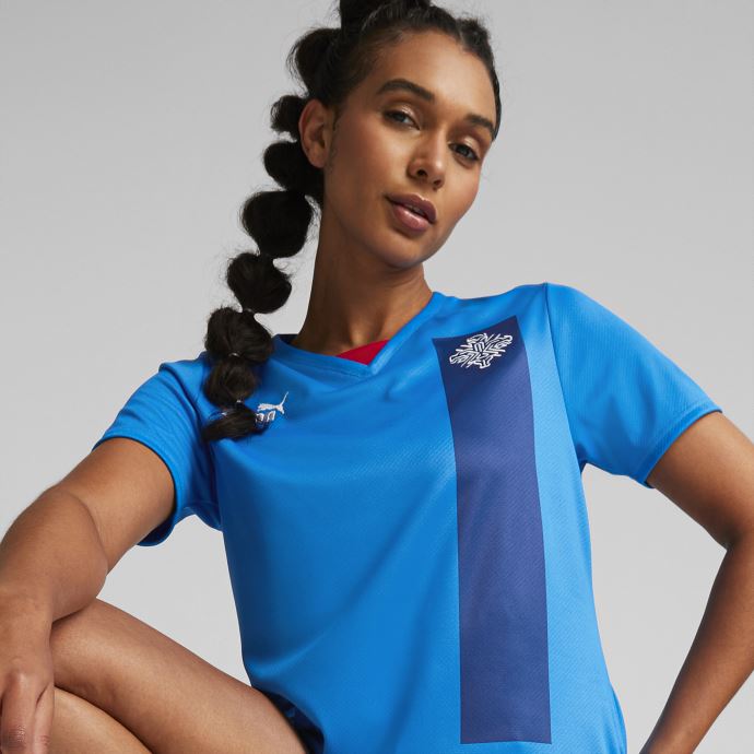 Maillot Puma Canada Islande Domicile 22-23 Bleu électrique Limonade Femme
