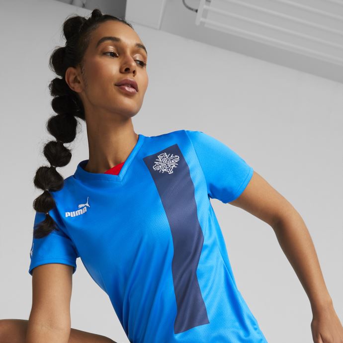 Maillot Puma Canada Islande Domicile 22-23 Bleu électrique Limonade Femme
