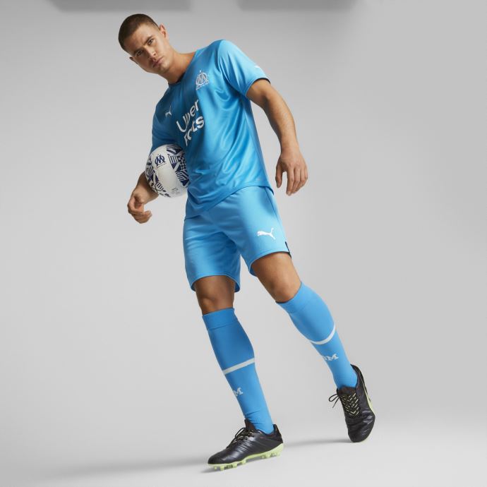 Bleu Azur-mykonos Blue Puma Canada Olympique De Marseille 22-23 Replica Shorts Men
