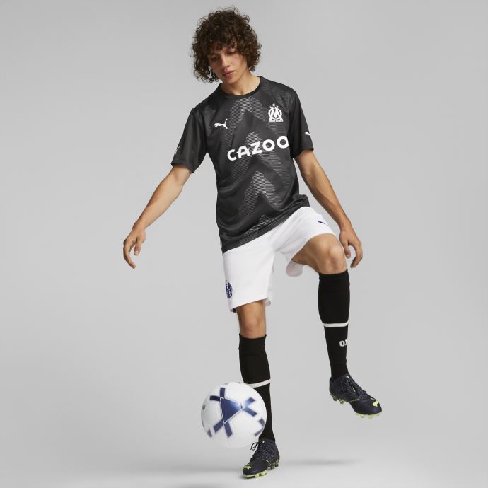 Puma Canada Noir Olympique De Marseille Football Gardien De But Manches Courtes Réplique Maillot Hommes
