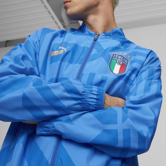 Puma Canada Ignite Blue-electric Blue Italy Soccer Prematch Home Veste Pour Homme