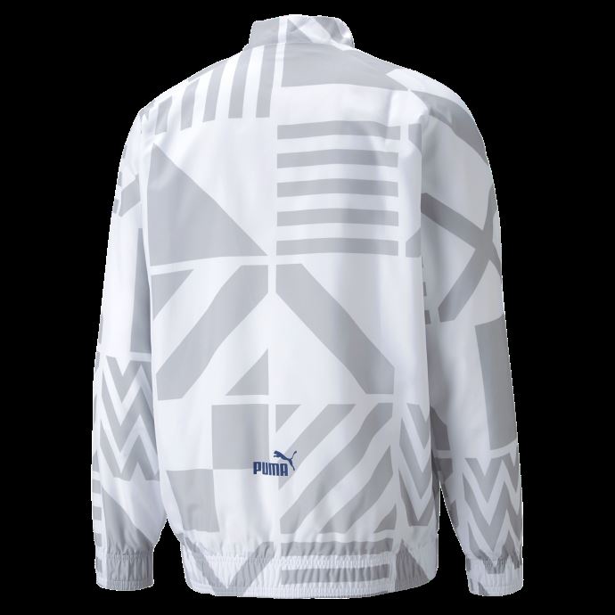 Puma Canada White-limoges Olympique De Marseille Football Prematch Jacket Men
