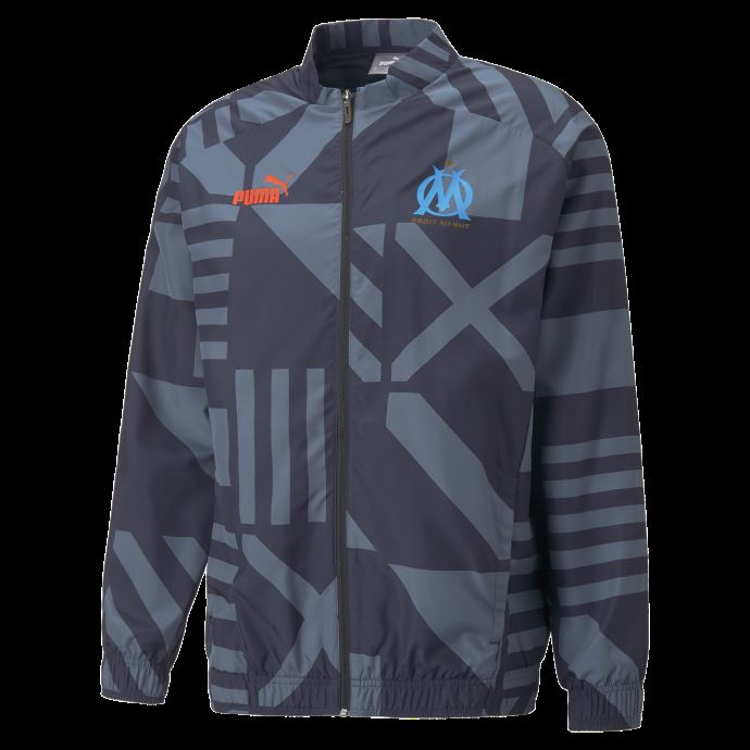 Puma Canada Olympique De Marseille Football Prematch Jacket Men Parisian Night-bleu Azur
