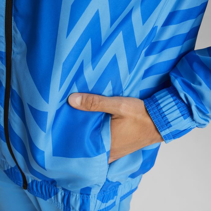 Puma Canada Bleu Azur-nitro Blue Olympique De Marseille Football Prematch Jacket Men