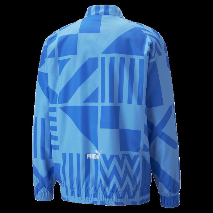 Puma Canada Bleu Azur-nitro Blue Olympique De Marseille Football Prematch Jacket Men
