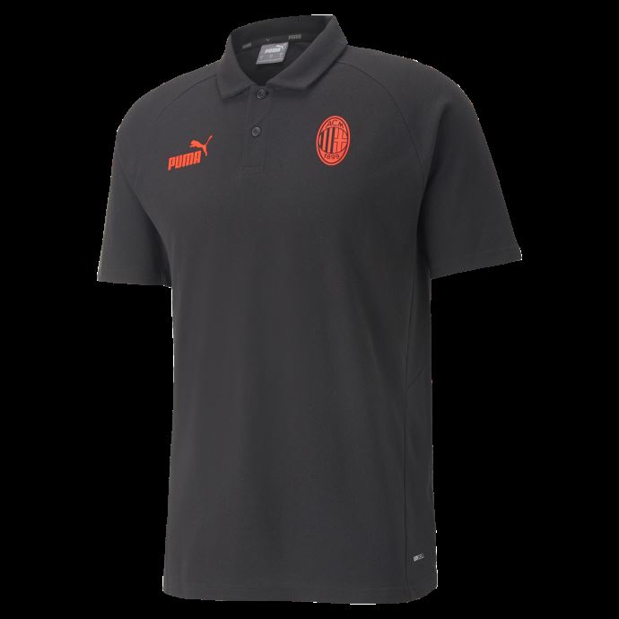 Puma Canada Noir-asphalte A.c. Milan Football Casuals Polo Hommes
