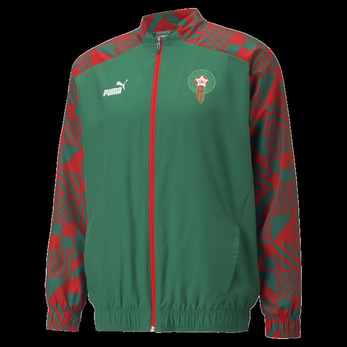 Rouge-power Vert Puma Canada Morocco Football Prématch Veste Hommes
