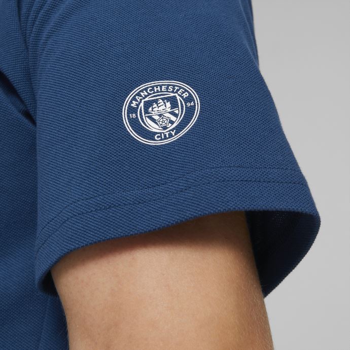 Puma Canada Voile Bleu-blanc Manchester City F.c. Casuals Football Polo Hommes
