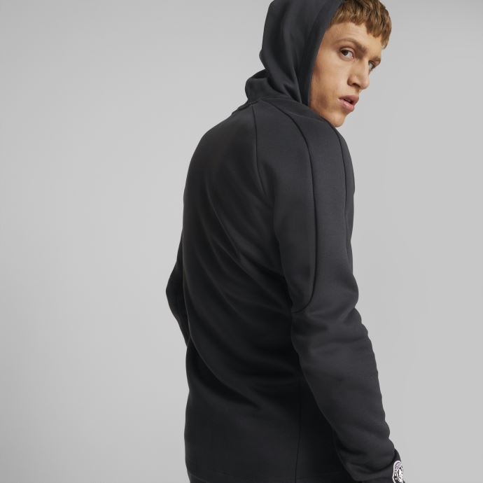 Manchester City F.c. Veste à Capuche Football Casuals Hommes Coton Noir-blanc Puma Canada
