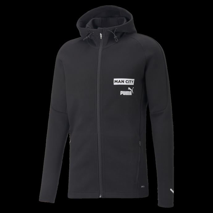 Manchester City F.c. Veste à Capuche Football Casuals Hommes Coton Noir-blanc Puma Canada
