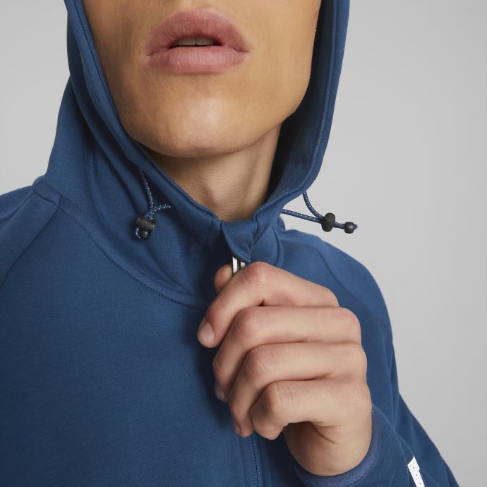 Puma Canada Manchester City F.c. Football Casuals Veste à Capuche Hommes Voile Bleu-blanc