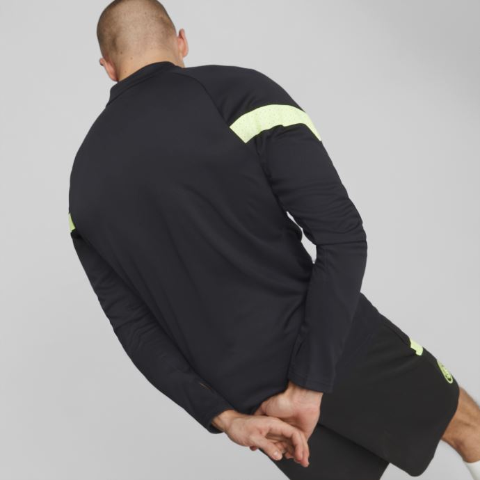 Puma Canada Manchester City F.c. Haut D'entraînement De Football à Quart De Zip Hommes Black-fizzy Light