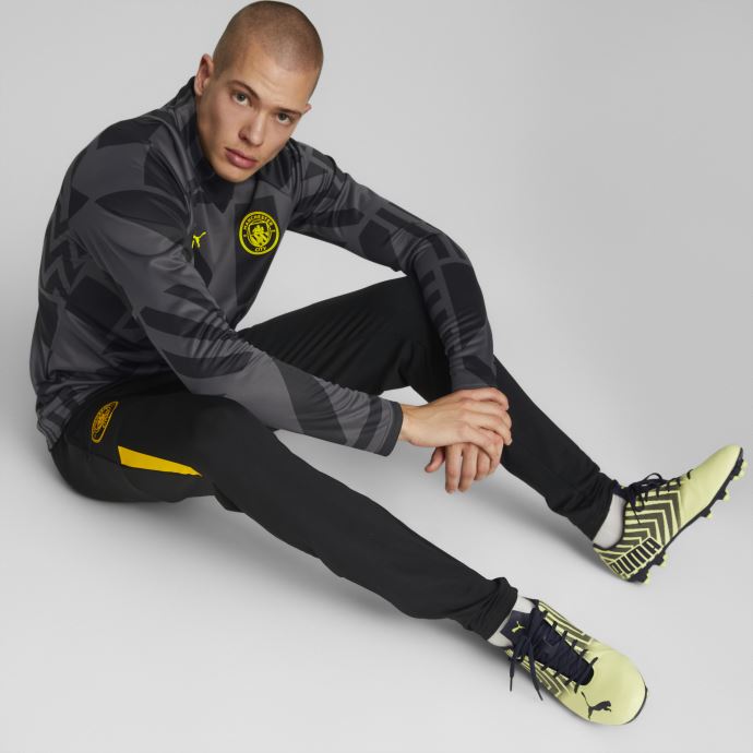 Puma Canada Manchester City F.c. Pantalon De Football Prematch Hommes Noir-spectra Jaune
