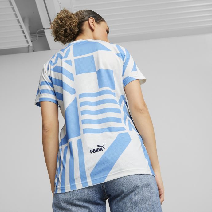 Puma Canada Blanc-équipe Bleu Clair Manchester City F.c. Maillot D'avant-match De Football Femme