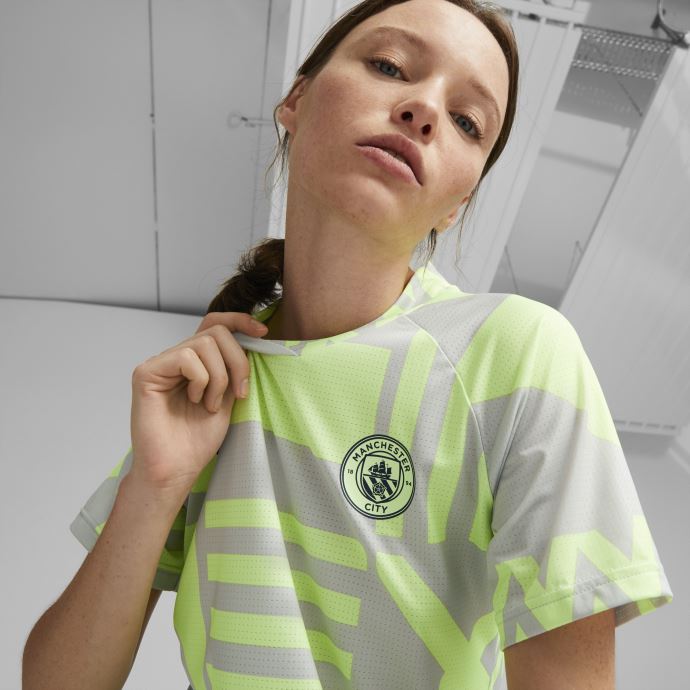Manchester City F.c. Maillot Prematch Football Femme Puma Canada Gris Violet-fizzy Light