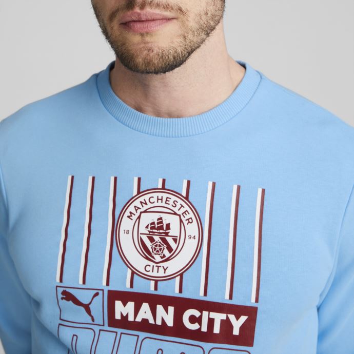 Puma Canada Team Bleu Clair-rouge Intense Manchester City F.c. Football Ftblcore Sweat Hommes