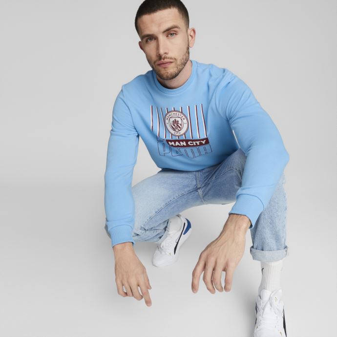 Manchester City F.c. Football Ftblcore Sweat Hommes Puma Canada Team Bleu Clair-rouge Intense

