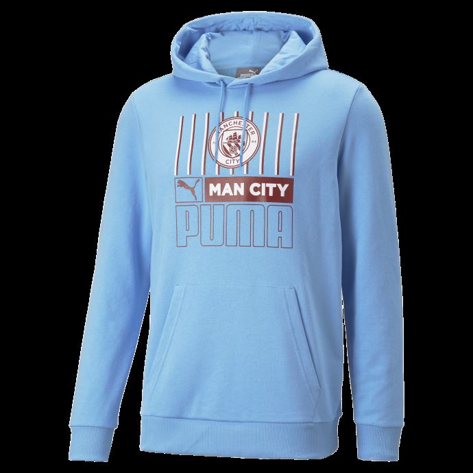 équipe Bleu Clair-rouge Intense Puma Canada Manchester City F.c. Football Ftblcore Sweat à Capuche Hommes
