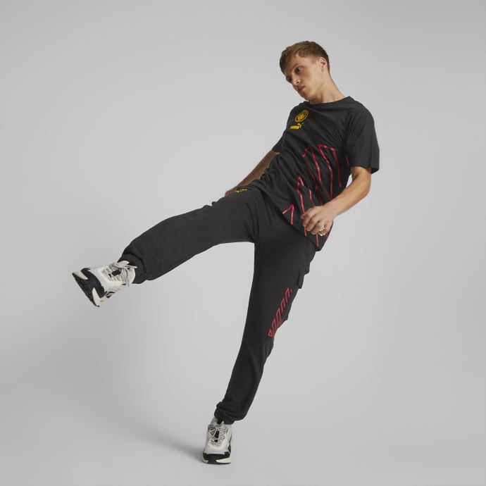 Puma Canada Noir-tango Rouge Manchester City F.c. Pantalons De Survêtement Ftblculture Hommes
